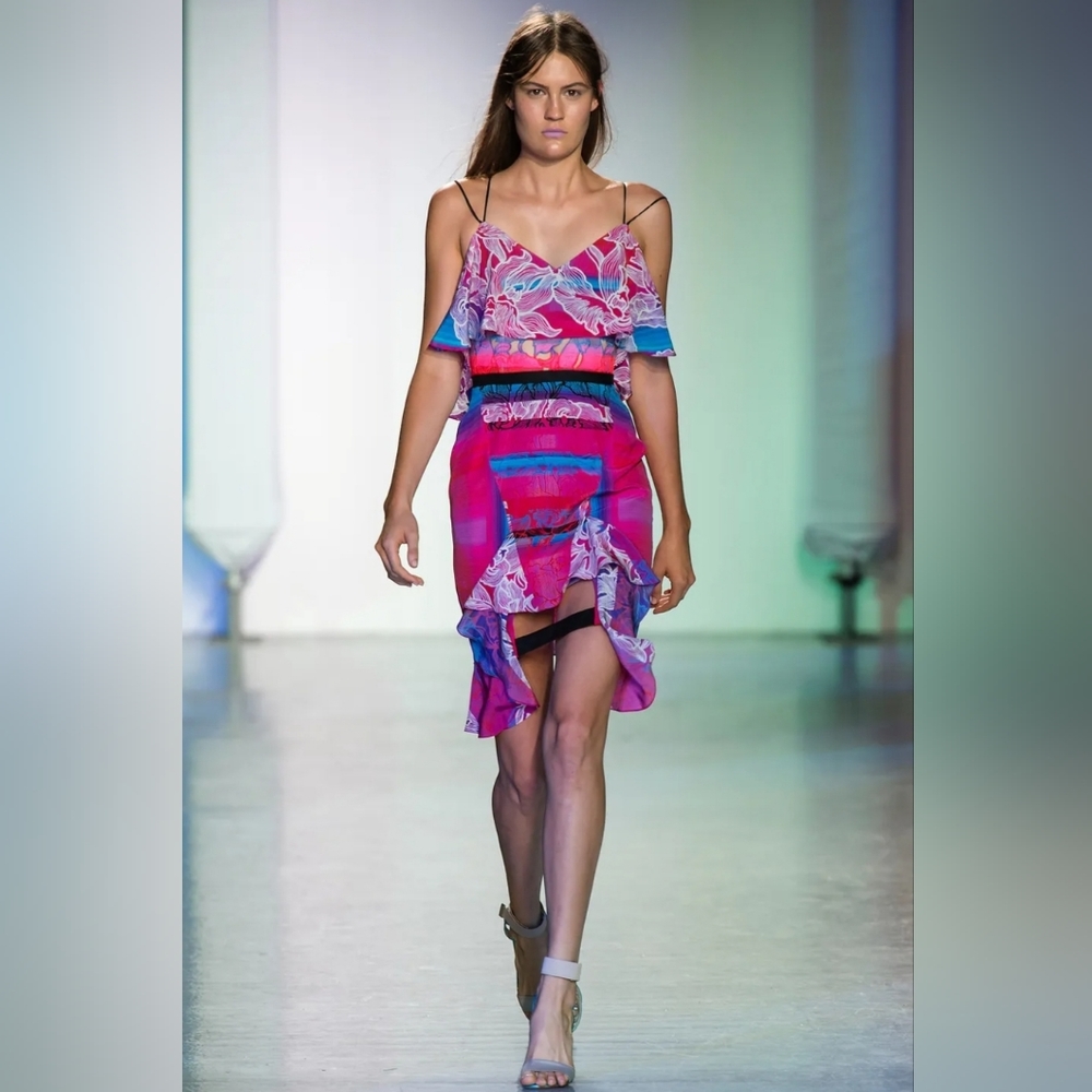 Peter Pilotto Cascade CM Runway Silk dress ( Size 4 )